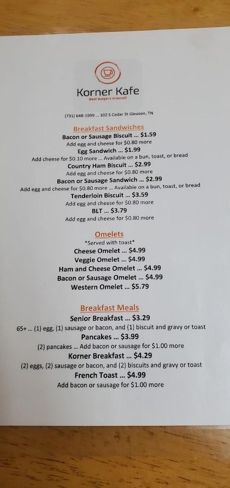Korner Kafe (Cafe) Menu image 4